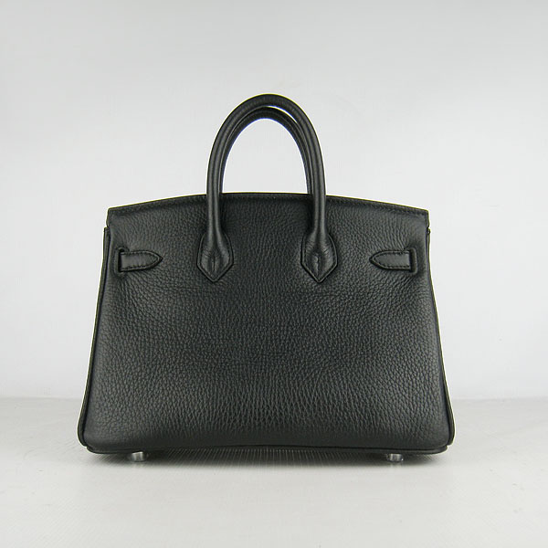 Super A Replica Hermes Togo Leather Birkin 25CM Handbag Black 6068 - Click Image to Close